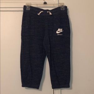 soft blue nike sweatpants capris